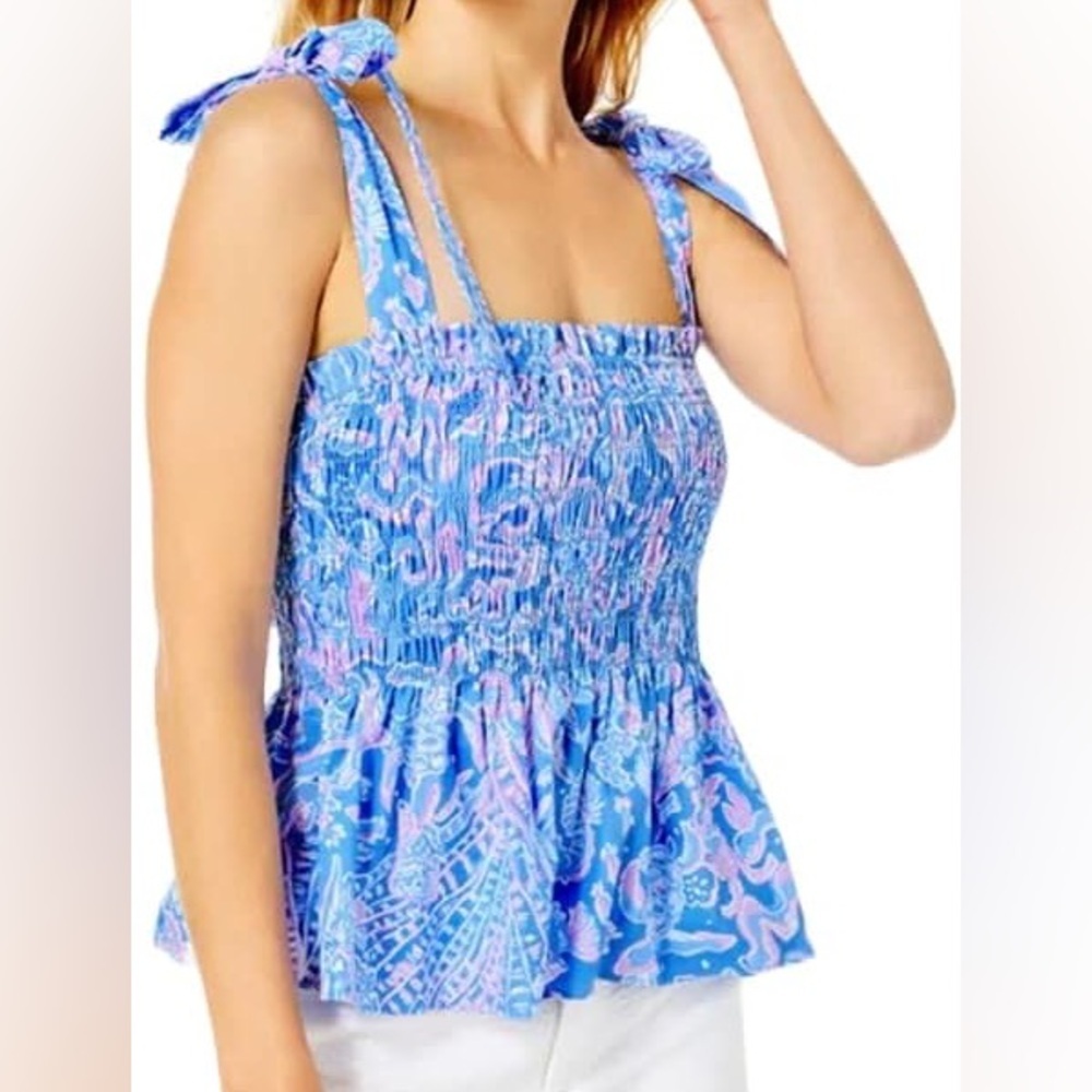 Lilly Pulitzer Women's Rivera Smocked Tank Top L